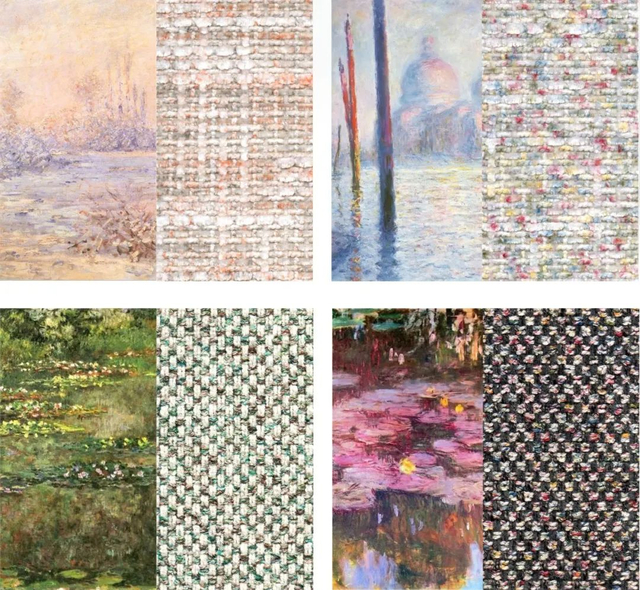 Hotel Textile Monet Color Blending Linen Upholstery Sofa Fabric