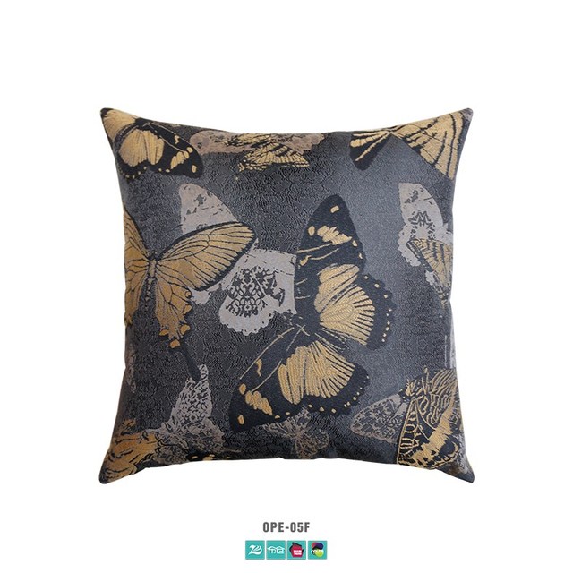 Hotel Bedding Classic Butterfies Artistic Jacquard Upholstered Pillow
