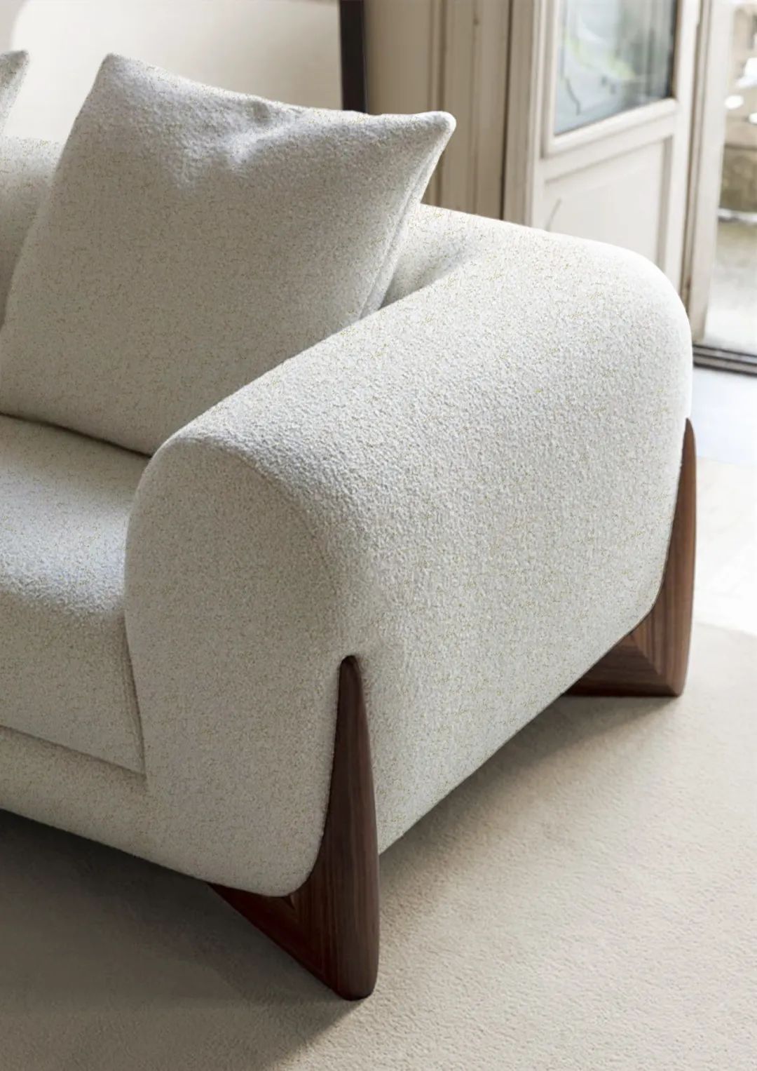 Cream Color Wool Cashmere Upholstery Sofa Covering Fabric