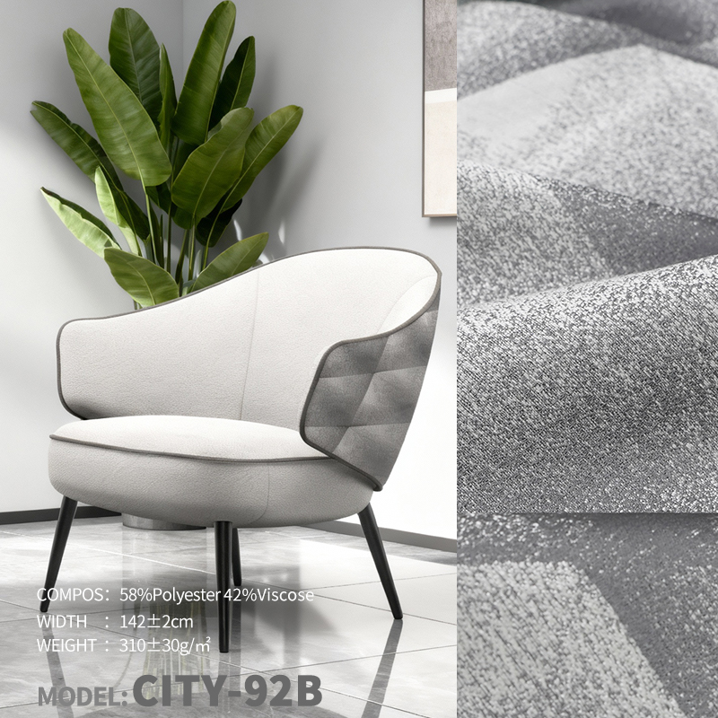 Gray Shadow Style Ready Stock Designer Project Selective Jacquard Fabric City-92B