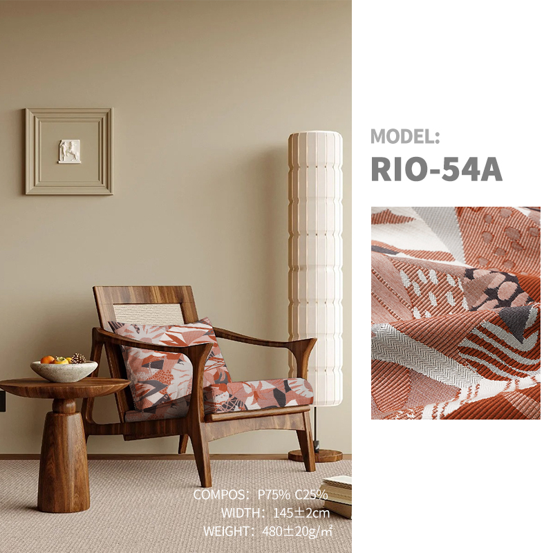 Mocha Mousse Ready Stock Jacquard Upholstery Designer Project Selective Fabric Rio-54A
