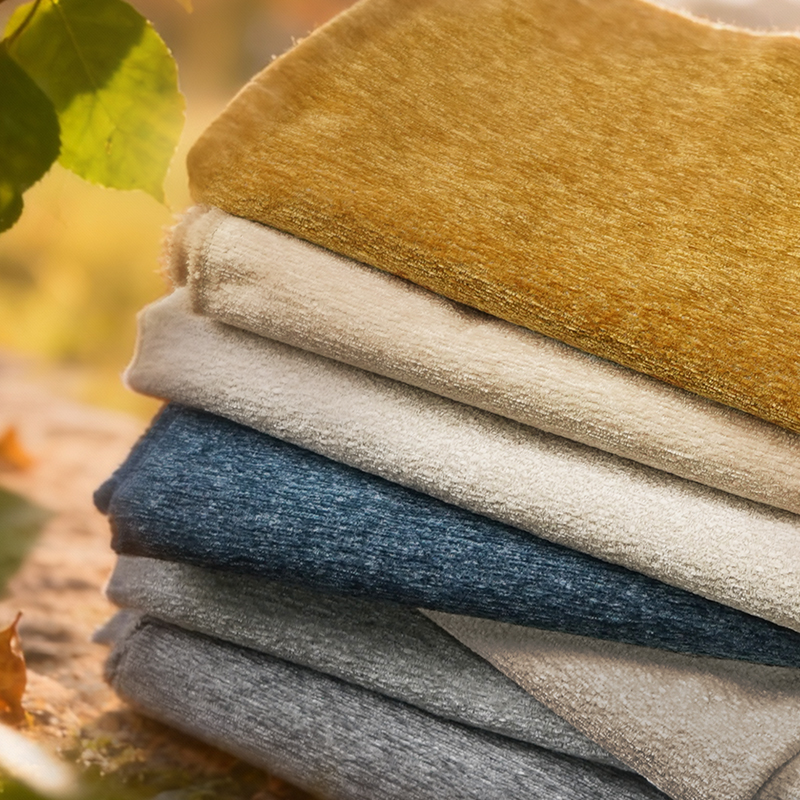 Soft and Fluffy Flowing Sand Particle Texture Chenille Fabric for Upholstery
