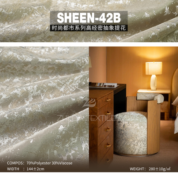 Fashion City Style Abstract Jacquard Ready Stock Designer Project Selective Fabric Sheen-42b