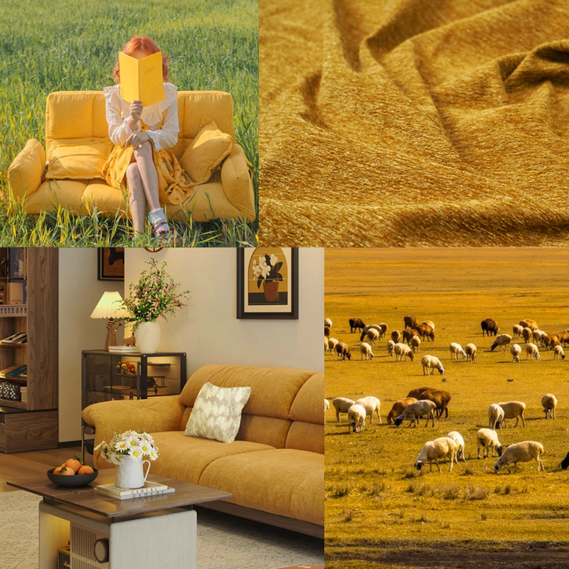 Soft and Fluffy Flowing Sand Particle Texture Chenille Fabric for Upholstery