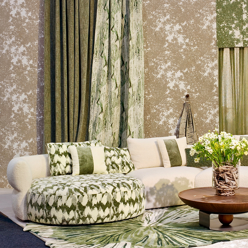 Comfort Feeling Chenille Chinese Painting Style Layered Mountain Peaks Jacquard Fabric
