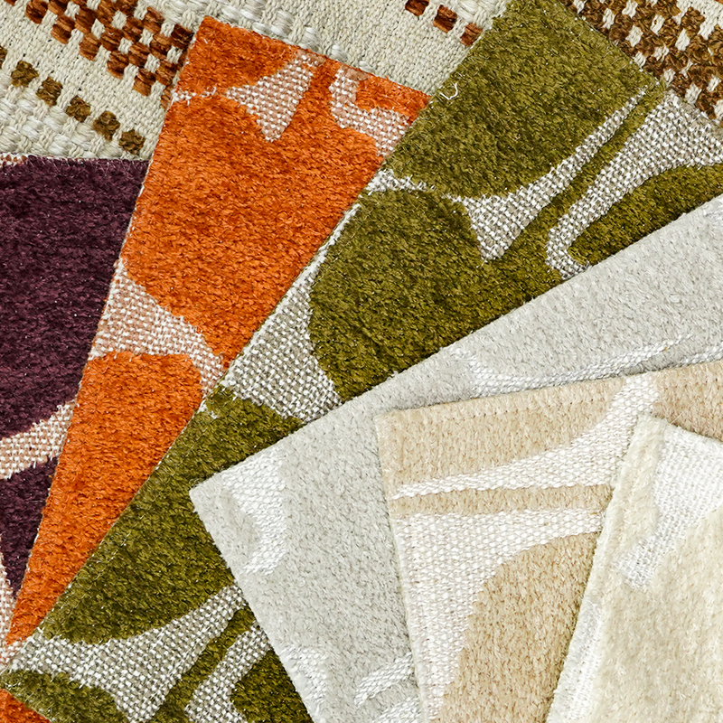 Simple and Elegant Pattern Eucalyptus Leaves Chenille Jacquard Upholstery Fabric
