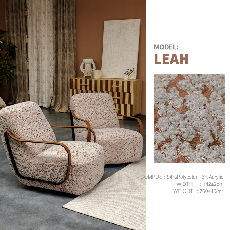 Soft and Comfort 3D Cloud Texture Boucle Jacquard Upholstery Fabric