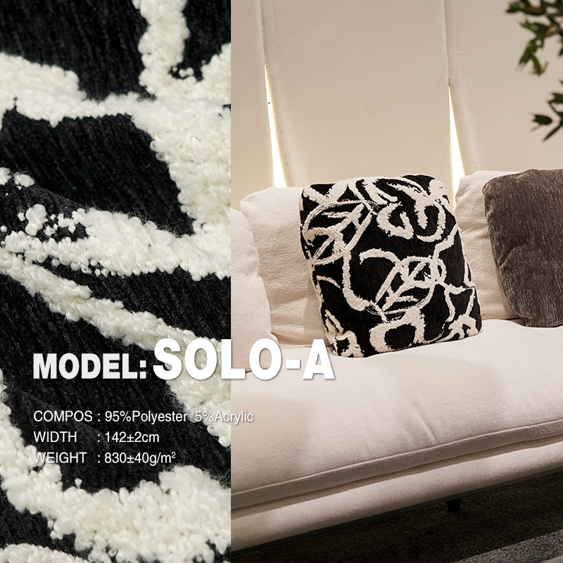 Unrestrained Cursive Chenille Jacquard Upholstery Fabric for Furniture
