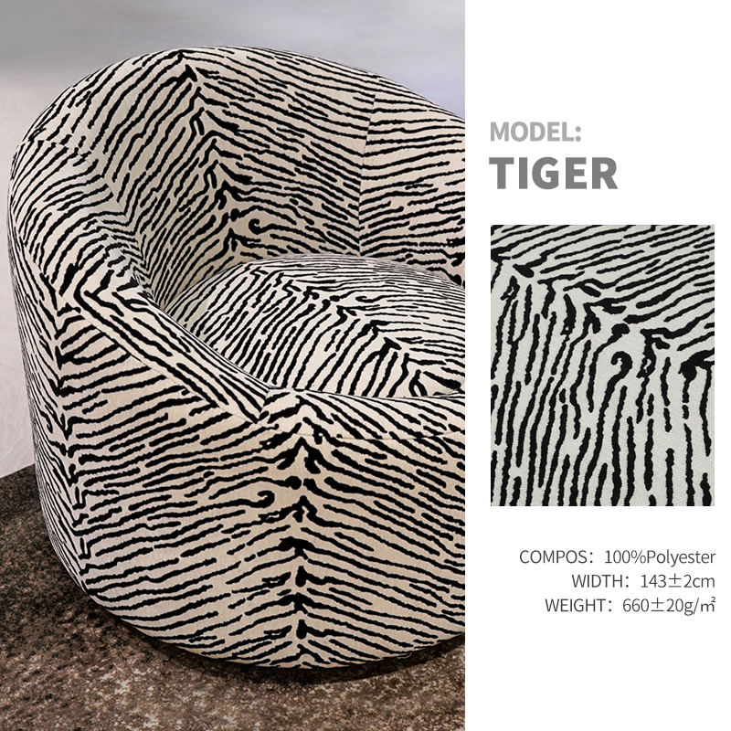 Fashion and Luxury Style Tiger Skin Texture Double Layers Chenille Jacquard Decorative Fabric