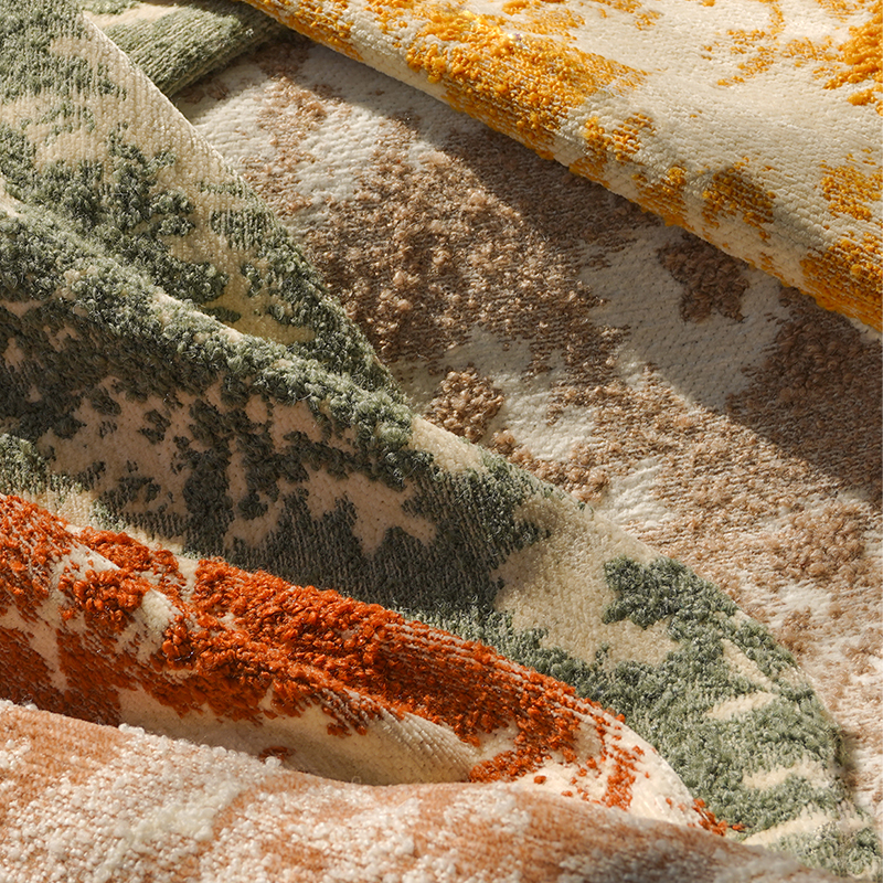 Eastern Natural Style Chenille Tree Shadows Jacquard Upholstery Fabric for Furniture