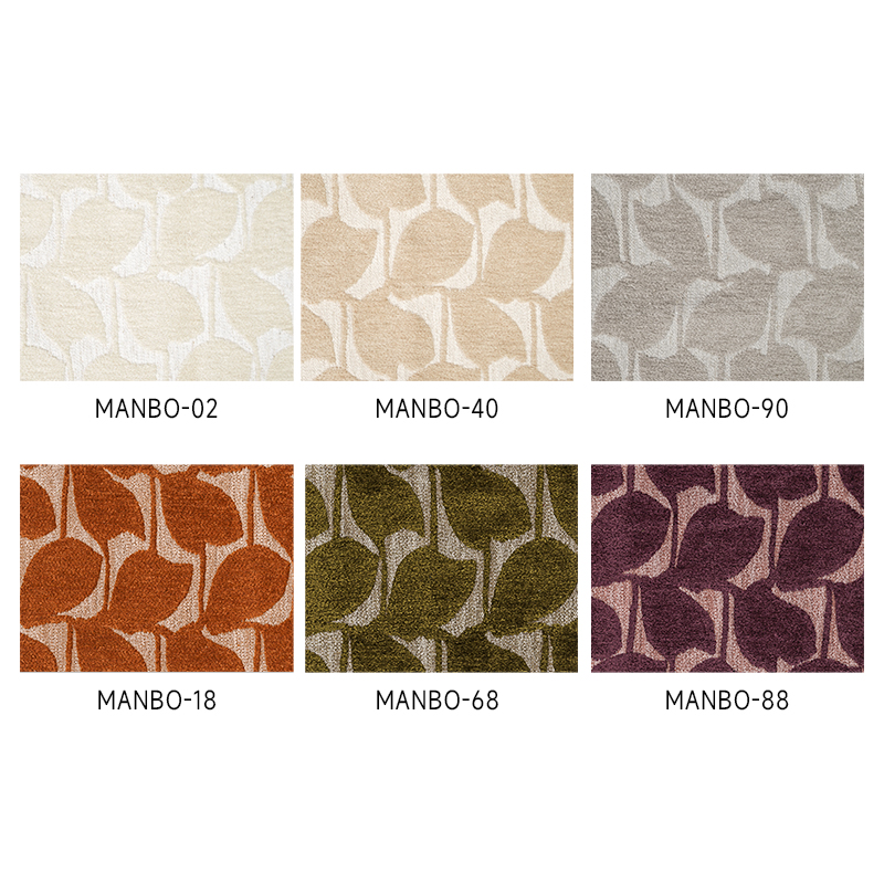 Simple and Elegant Pattern Eucalyptus Leaves Chenille Jacquard Upholstery Fabric