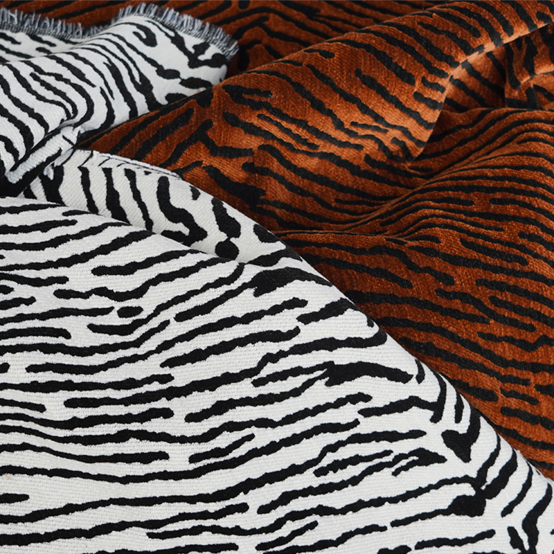 Fashion and Luxury Style Tiger Skin Texture Double Layers Chenille Jacquard Decorative Fabric