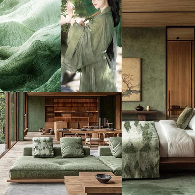 Comfort Feeling Chenille Chinese Painting Style Layered Mountain Peaks Jacquard Fabric