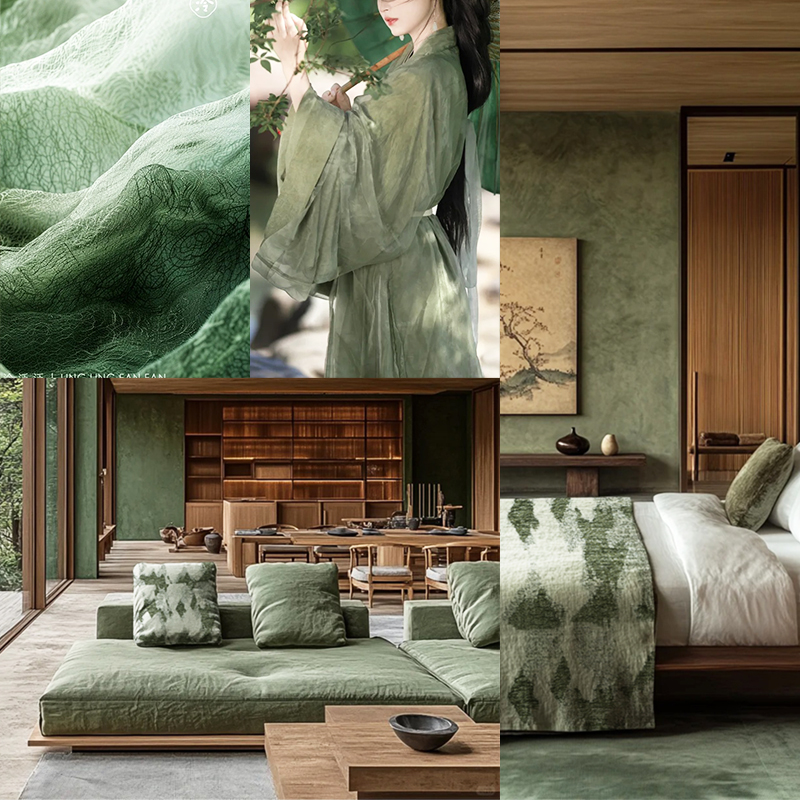 Comfort Feeling Chenille Chinese Painting Style Layered Mountain Peaks Jacquard Fabric